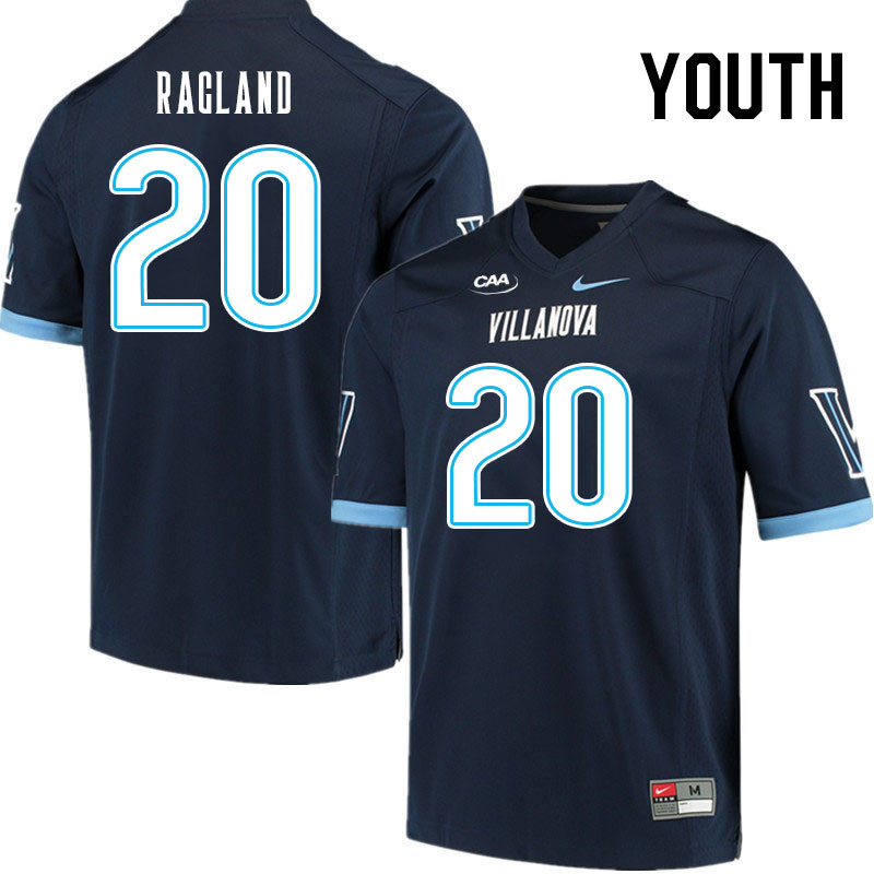 Youth #20 Isaiah Ragland Villanova Wildcats College Football Jerseys Stitched Sale-Navy